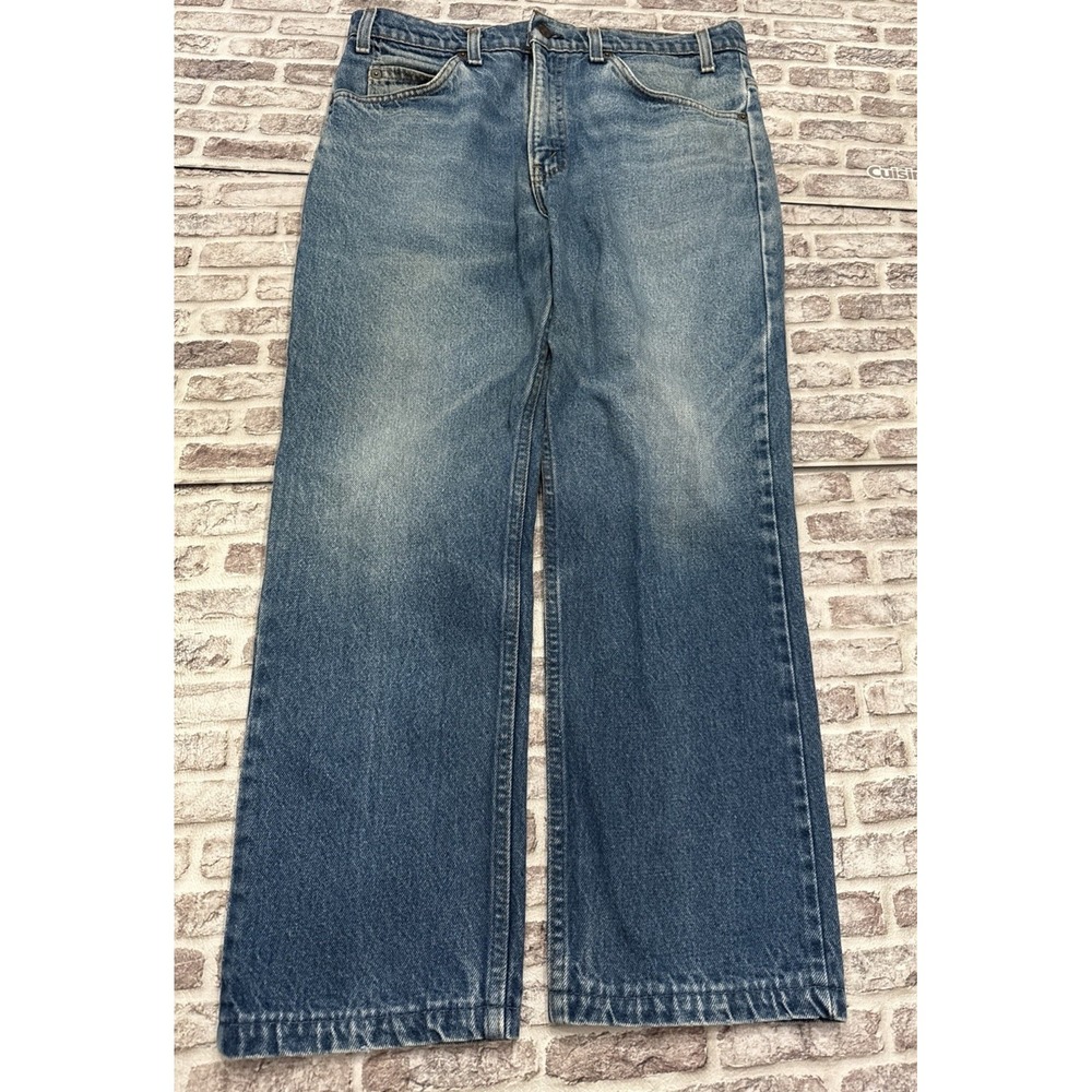 Levis Orange Tab 509 Jeans Sz 33x26‎ USA 1986 Medium Wash Whiskers Distressed